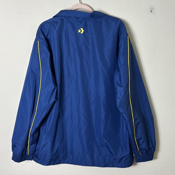 Vintage Converse All Star Zip Up Windbreaker Jacket Blue Yellow size XL - Picture 2 of 11